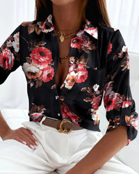 Long Sleeve Shirt Blouse Women Office Elegant