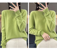 Women's Casual Knitted Pullover Coat – Soft O-Neck Winter Sweater