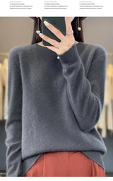 Women's Casual Knitted Pullover Coat – Soft O-Neck Winter Sweater