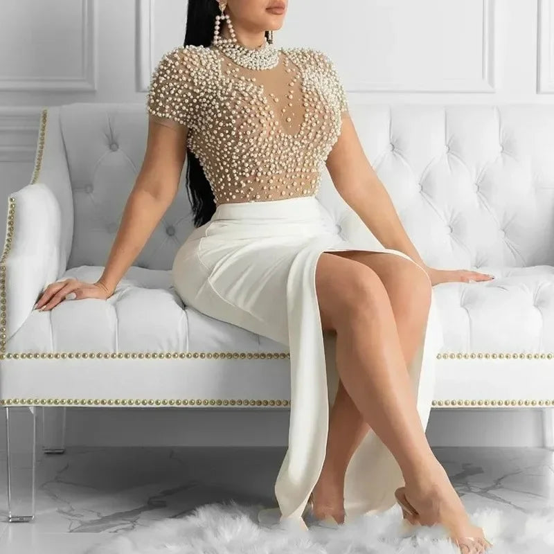 Women Summer V-neck Short Sleeve Polyester dress