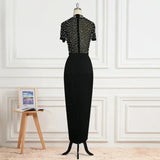 Women Summer V-neck Short Sleeve Polyester dress