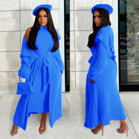 Two Piece Long Sleeve Round Neck Cardigan