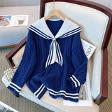 Bow Knit Sweater Pullover Women Long Sleeve V-neck Tops