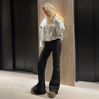 Basic Sexy Solid Flare Pants Retro Y2K Casual