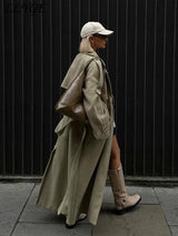 Street Ribbed Woolen Long Coat