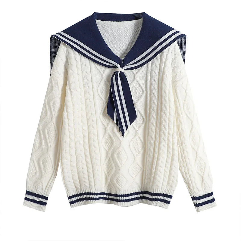 Bow Knit Sweater Pullover Women Long Sleeve V-neck Tops