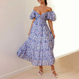 Elegant Floral Cutout Summer Dress