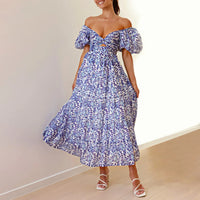 Elegant Floral Cutout Summer Dress