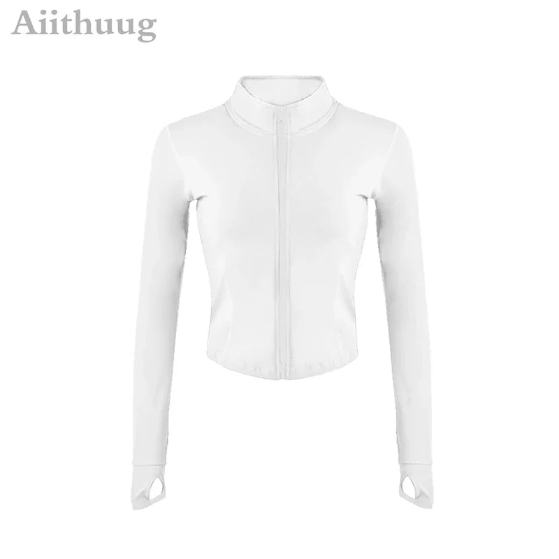 Women Full Zip-up Yoga Top Workout Running Jackets