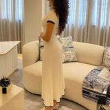 Summer Women White long Skirt Suit