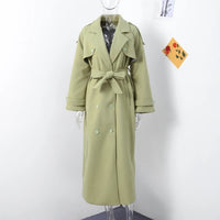 Street Ribbed Woolen Long Coat