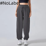 Brown Thickened Lamb Fleece Lining Sweatpants