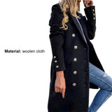 Women Wool Coat Autumn Winter Long Sleeve