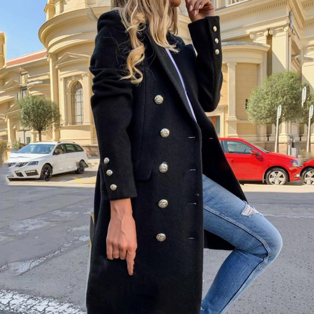 Women Wool Coat Autumn Winter Long Sleeve