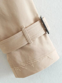 Women Belt Cropped Trench Spring Jacket
