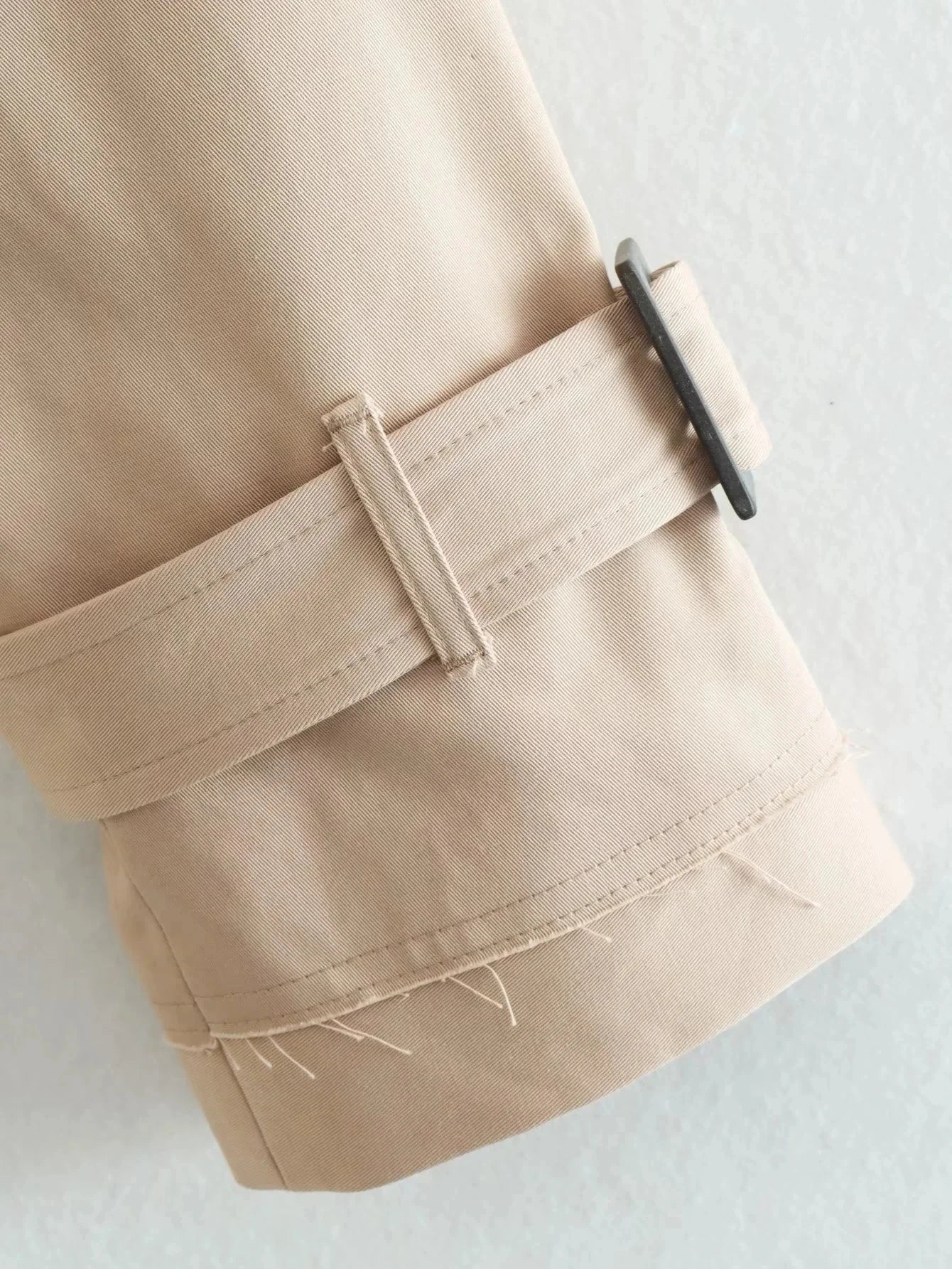Women Belt Cropped Trench Spring Jacket