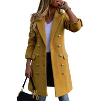 Women Wool Coat Autumn Winter Long Sleeve