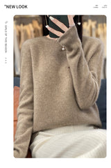Women's Casual Knitted Pullover Coat – Soft O-Neck Winter Sweater