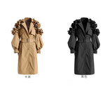 Lautaro Long Black Khaki Trench Coats