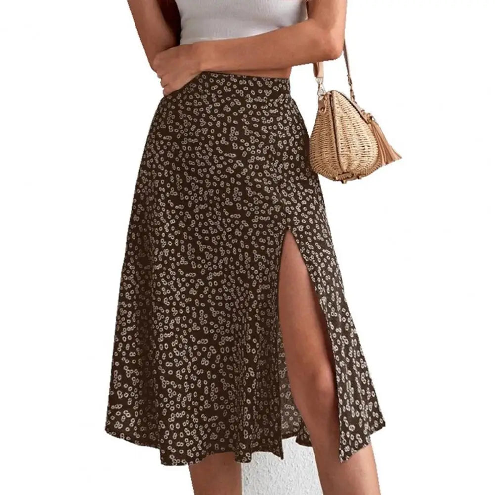 Maxi Skirt Elastic High Waist Ruffle Long Skirt