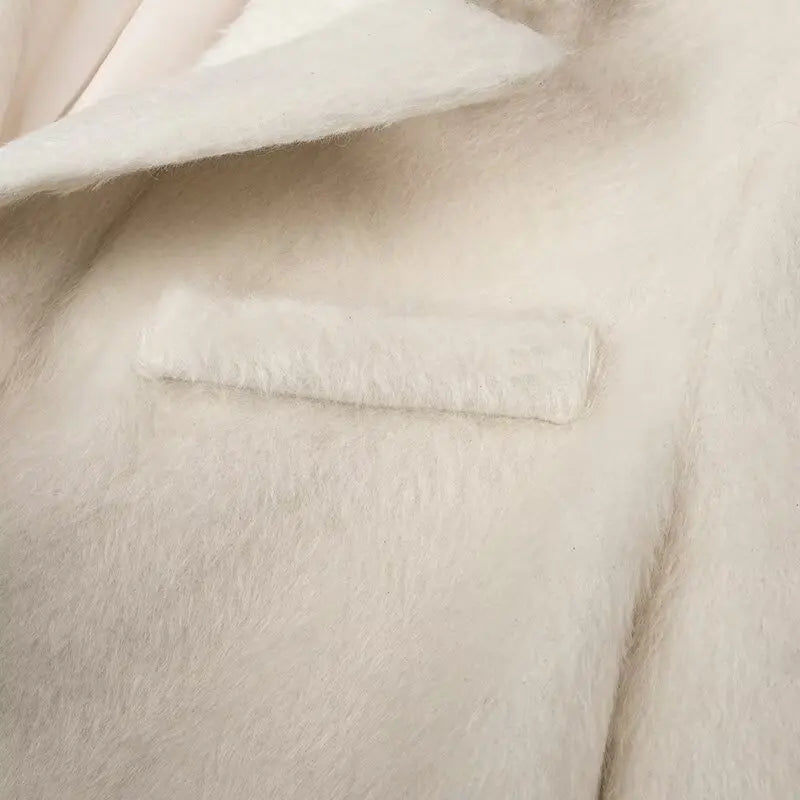 Streetwear Long Hairy Shaggy Blazer Coats