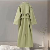 Street Ribbed Woolen Long Coat