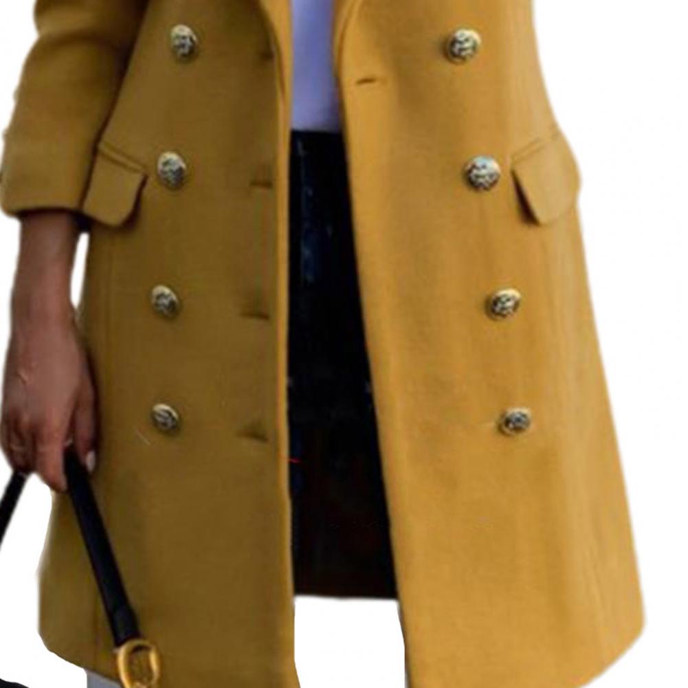 Women Wool Coat Autumn Winter Long Sleeve