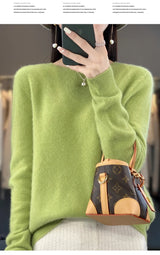 Women's Casual Knitted Pullover Coat – Soft O-Neck Winter Sweater