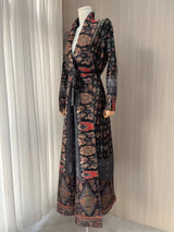 Miyake Pleated Print Foldable Collar Long Sleeve Coats