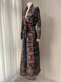 Miyake Pleated Print Foldable Collar Long Sleeve Coats
