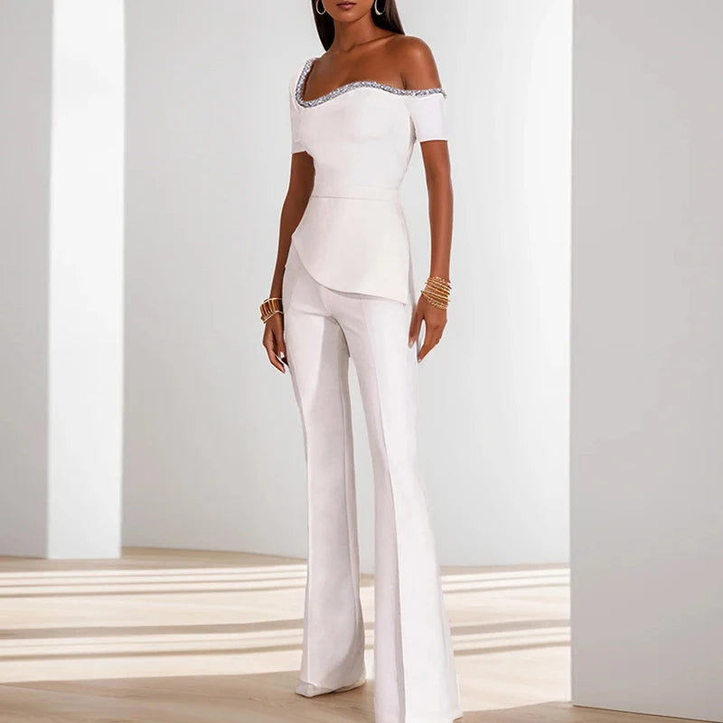 Dawery Sexy High Waist Asymmetrical Slim Jumpsuit