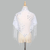 Elegant Sequins Triangle Scarf Fashion Lace
