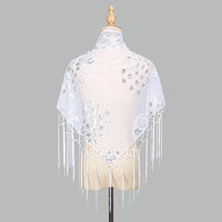 Elegant Sequins Triangle Scarf Fashion Lace