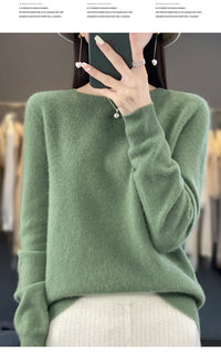 Women's Casual Knitted Pullover Coat – Soft O-Neck Winter Sweater