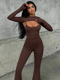 Mozision Sexy Hollow Out Jumpsuits Sets