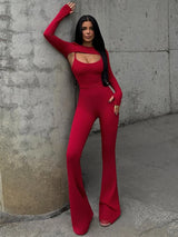Mozision Sexy Hollow Out Jumpsuits Sets