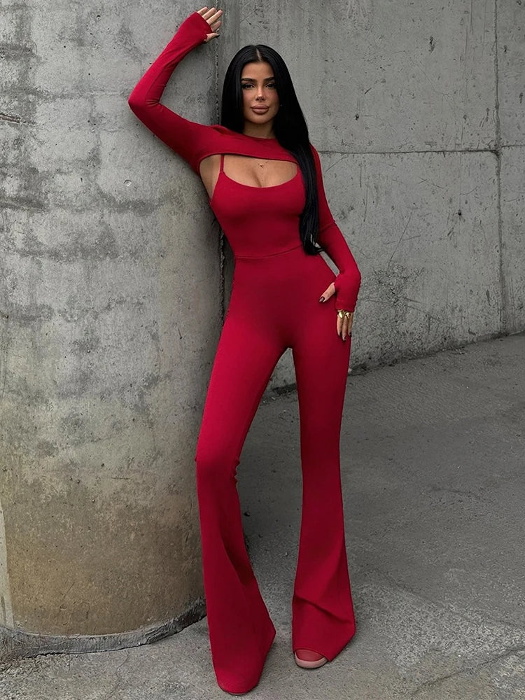 Mozision Sexy Hollow Out Jumpsuits Sets
