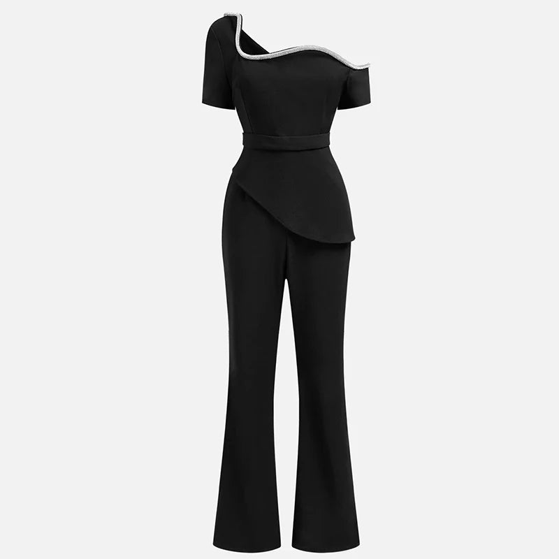 Dawery Sexy High Waist Asymmetrical Slim Jumpsuit
