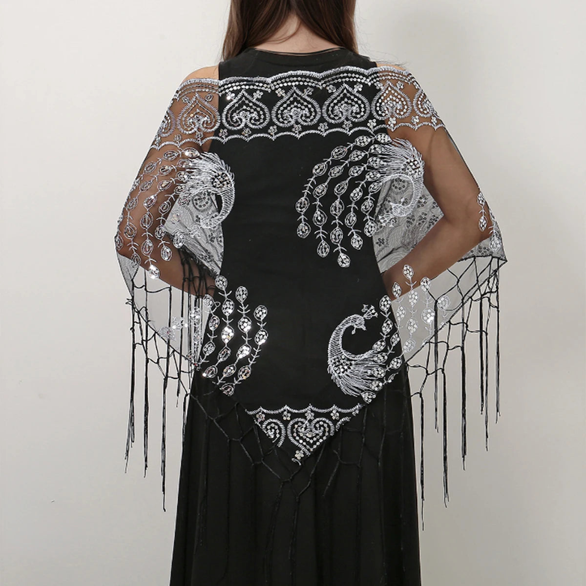 Elegant Sequins Triangle Scarf Fashion Lace