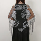Elegant Sequins Triangle Scarf Fashion Lace