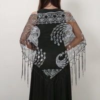 Elegant Sequins Triangle Scarf Fashion Lace