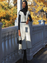 Summer Women White long Skirt Suit