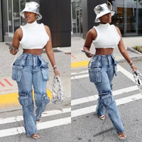 Vintage Washed Distressed Women Jeans
