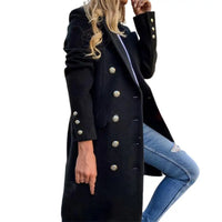 Women Wool Coat Autumn Winter Long Sleeve