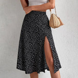 Maxi Skirt Elastic High Waist Ruffle Long Skirt