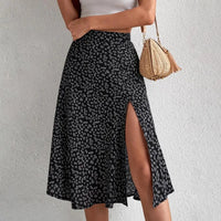 Maxi Skirt Elastic High Waist Ruffle Long Skirt