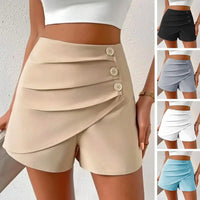 Women Summer Shorts High Waist Asymmetric