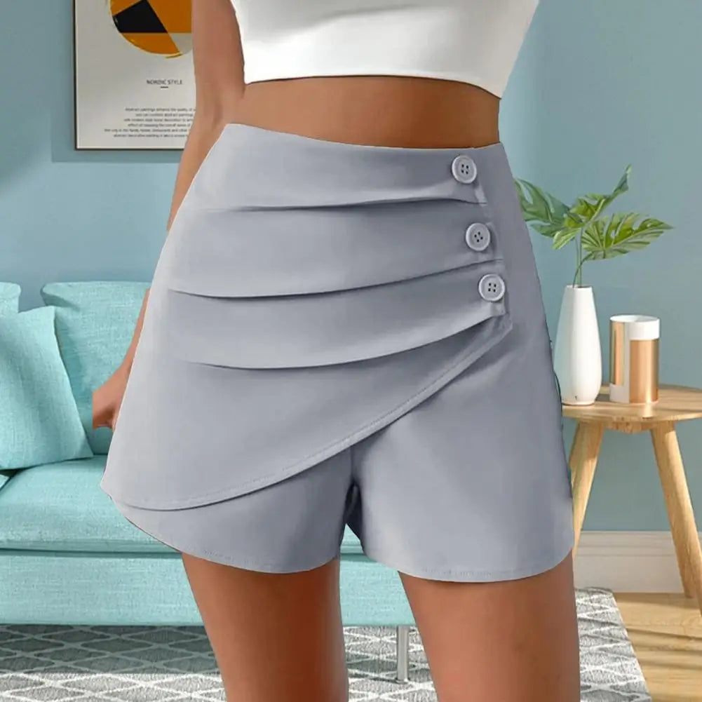 Women Summer Shorts High Waist Asymmetric