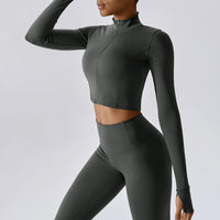 Women's Long Sleeve Top Zipper Jacket