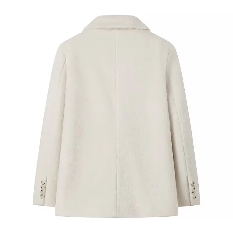 Streetwear Long Hairy Shaggy Blazer Coats